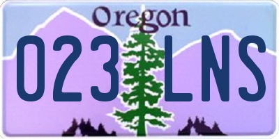 OR license plate 023LNS