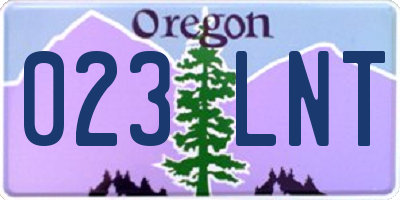 OR license plate 023LNT