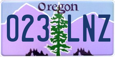 OR license plate 023LNZ