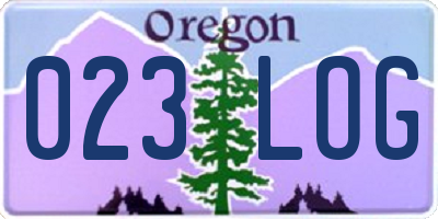 OR license plate 023LOG