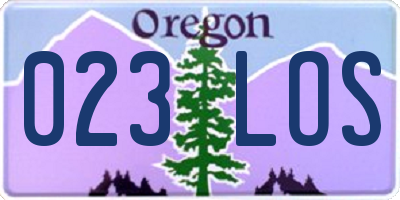 OR license plate 023LOS