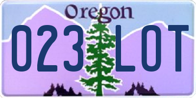 OR license plate 023LOT