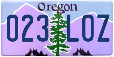 OR license plate 023LOZ