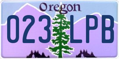 OR license plate 023LPB