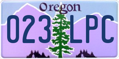 OR license plate 023LPC
