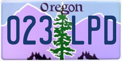 OR license plate 023LPD