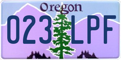 OR license plate 023LPF