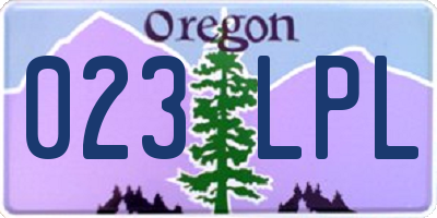 OR license plate 023LPL