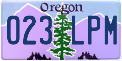 OR license plate 023LPM