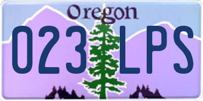 OR license plate 023LPS