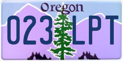 OR license plate 023LPT