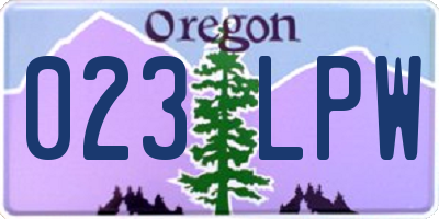 OR license plate 023LPW