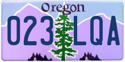 OR license plate 023LQA