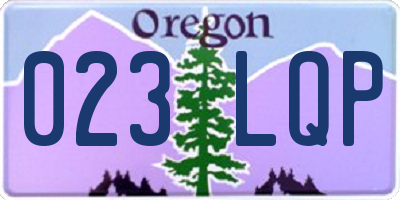 OR license plate 023LQP