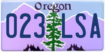 OR license plate 023LSA
