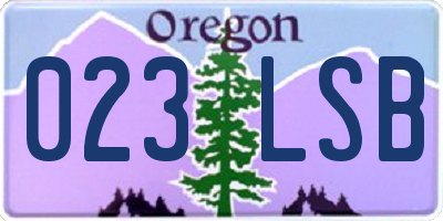 OR license plate 023LSB