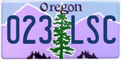 OR license plate 023LSC