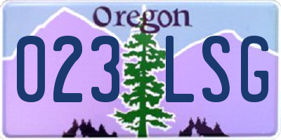 OR license plate 023LSG