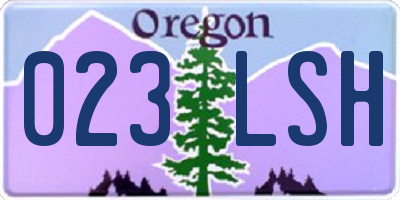 OR license plate 023LSH