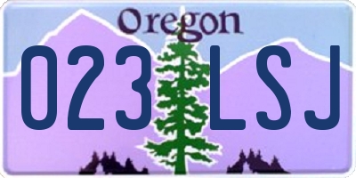 OR license plate 023LSJ