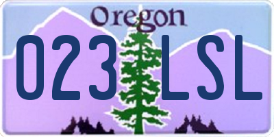 OR license plate 023LSL