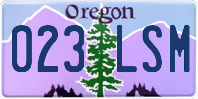 OR license plate 023LSM