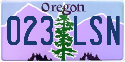 OR license plate 023LSN