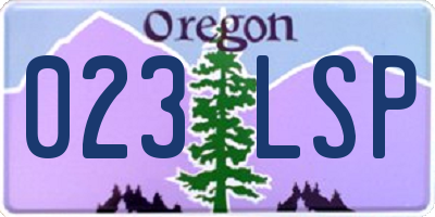OR license plate 023LSP