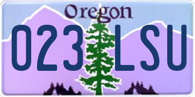 OR license plate 023LSU