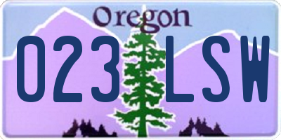 OR license plate 023LSW