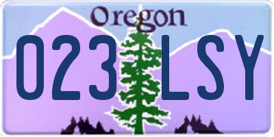 OR license plate 023LSY