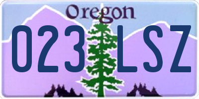 OR license plate 023LSZ