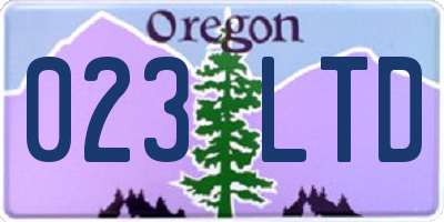 OR license plate 023LTD