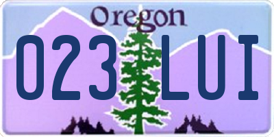 OR license plate 023LUI
