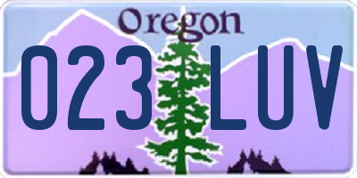 OR license plate 023LUV