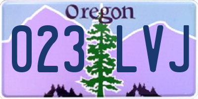 OR license plate 023LVJ