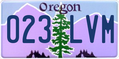 OR license plate 023LVM