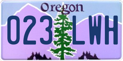 OR license plate 023LWH