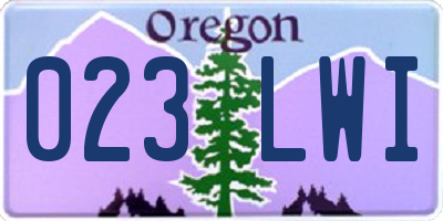 OR license plate 023LWI