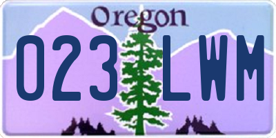 OR license plate 023LWM
