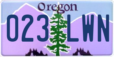 OR license plate 023LWN