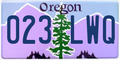 OR license plate 023LWQ