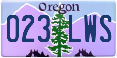 OR license plate 023LWS