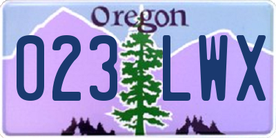 OR license plate 023LWX