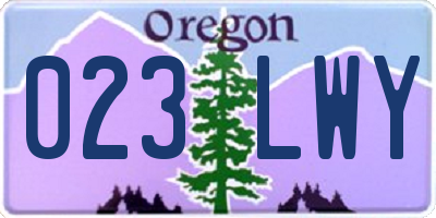 OR license plate 023LWY