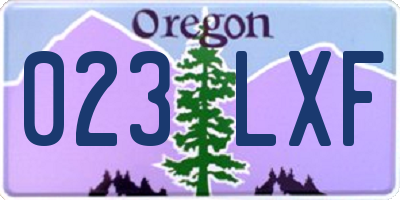 OR license plate 023LXF