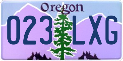 OR license plate 023LXG