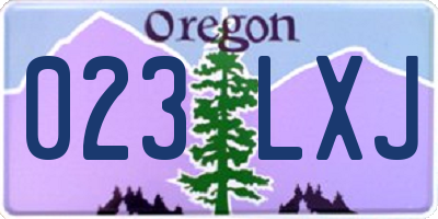 OR license plate 023LXJ