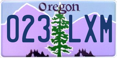 OR license plate 023LXM