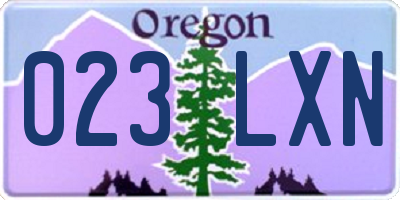 OR license plate 023LXN